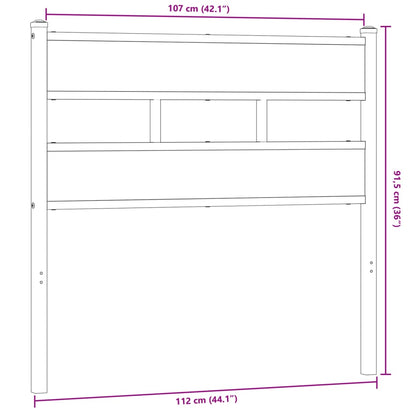 Replace Headboard Smoked Oak 107 cm Iron and Engineered Wood