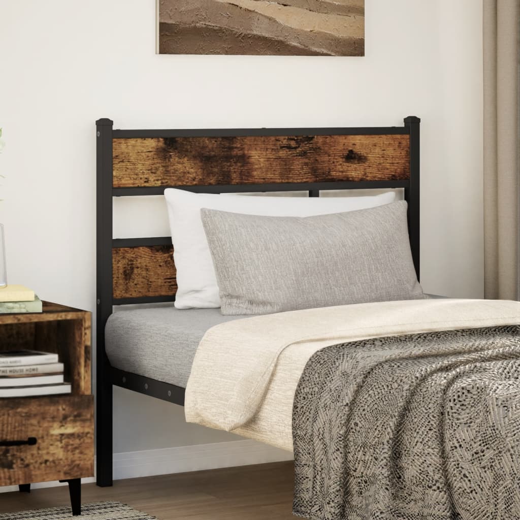 Replace Headboard Smoked Oak 107 cm Iron and Engineered Wood