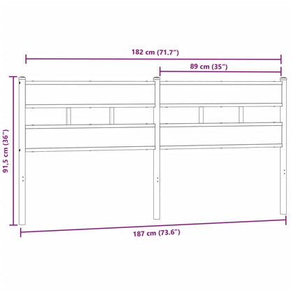 Replace Headboard Smoked Oak 180 cm Iron and Engineered Wood