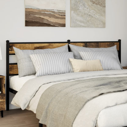 Replace Headboard Smoked Oak 180 cm Iron and Engineered Wood