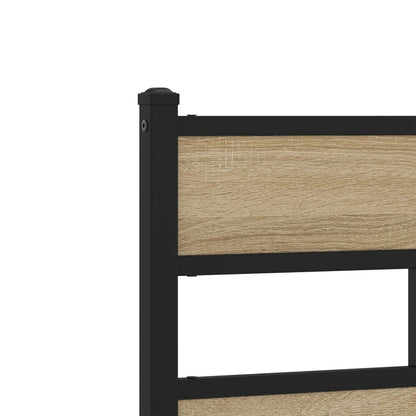 Metal Bed Frame without Mattress Sonoma Oak 120x200 cm