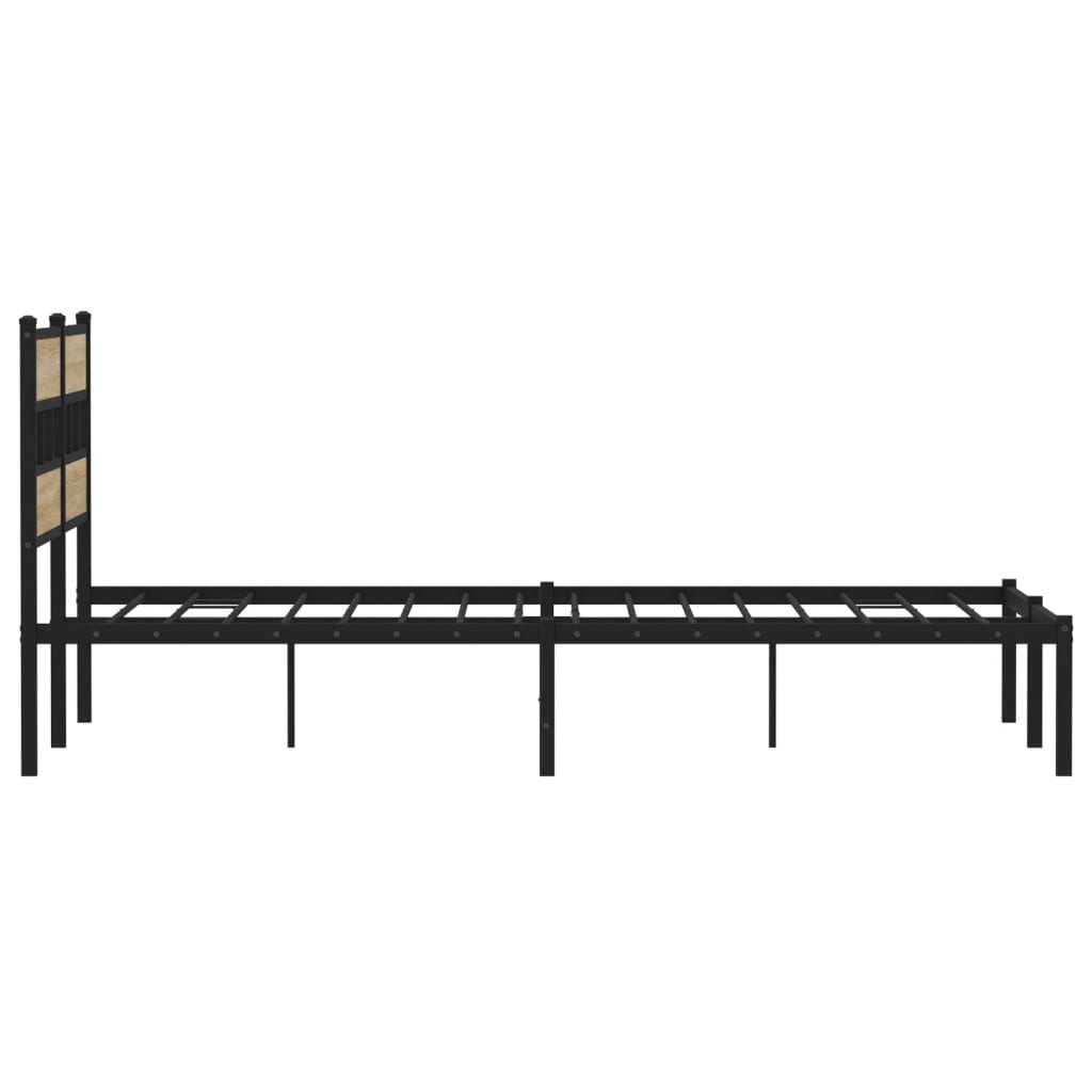 Metal Bed Frame without Mattress Sonoma Oak 160x200 cm