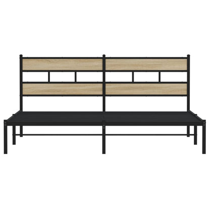 Metal Bed Frame without Mattress Sonoma Oak 193x203 cm