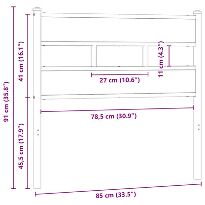Replace Headboard Sonoma Oak 80 cm Iron and Engineered Wood