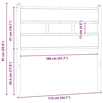Replace Headboard Sonoma Oak 107 cm Iron and Engineered Wood