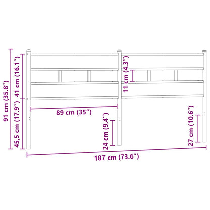 Replace Headboard Sonoma Oak 180 cm Iron and Engineered Wood