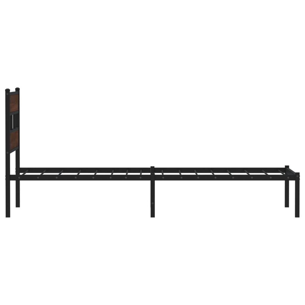 Bed Frame without Mattress with Headboard Brown Oak 80x200 cm
