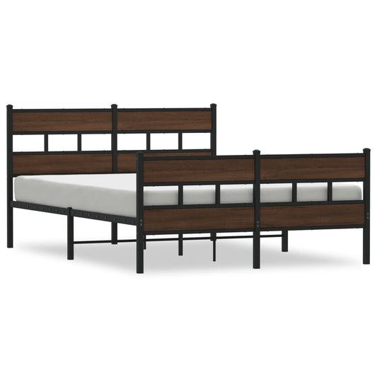 Bed Frame without Mattress with Headboard and Footboard 140x190 cm