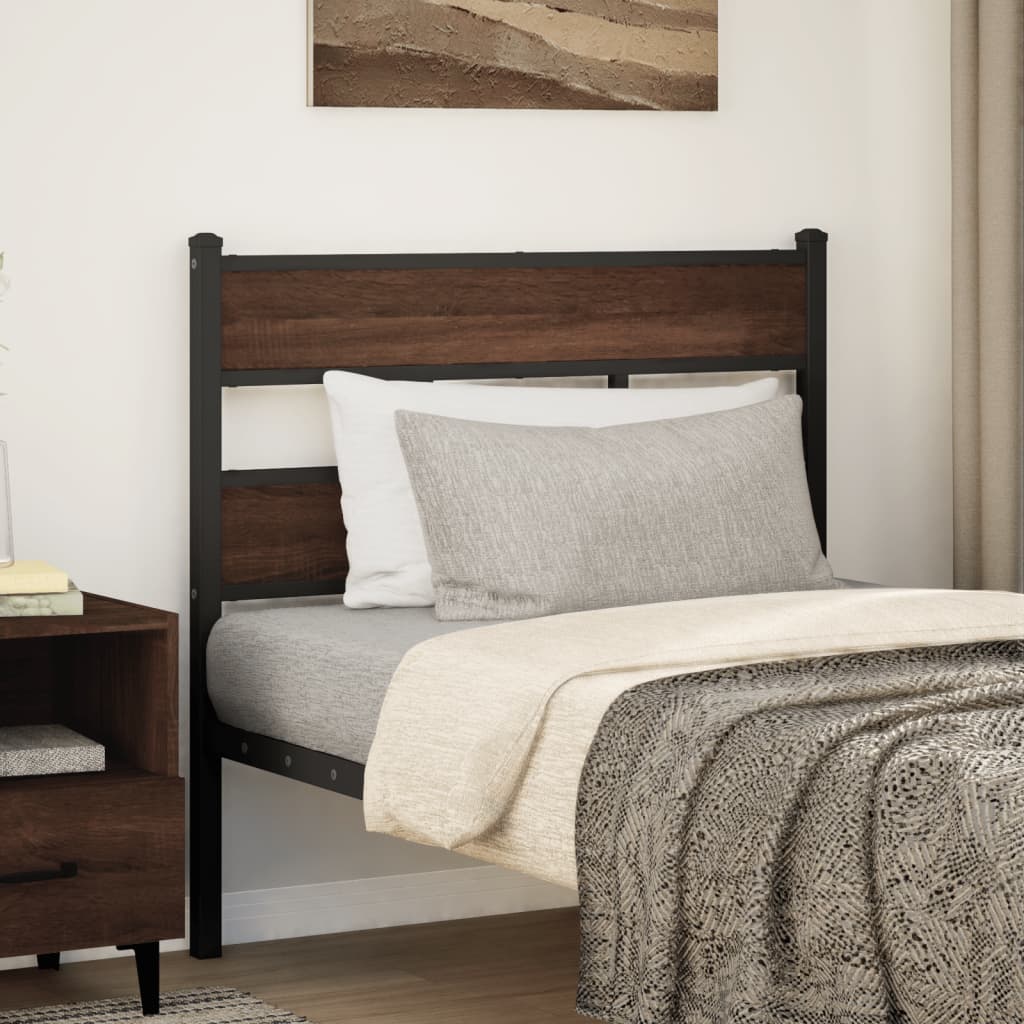 Replace Headboard Brown Oak 107 cm Steel and Engineered Wood