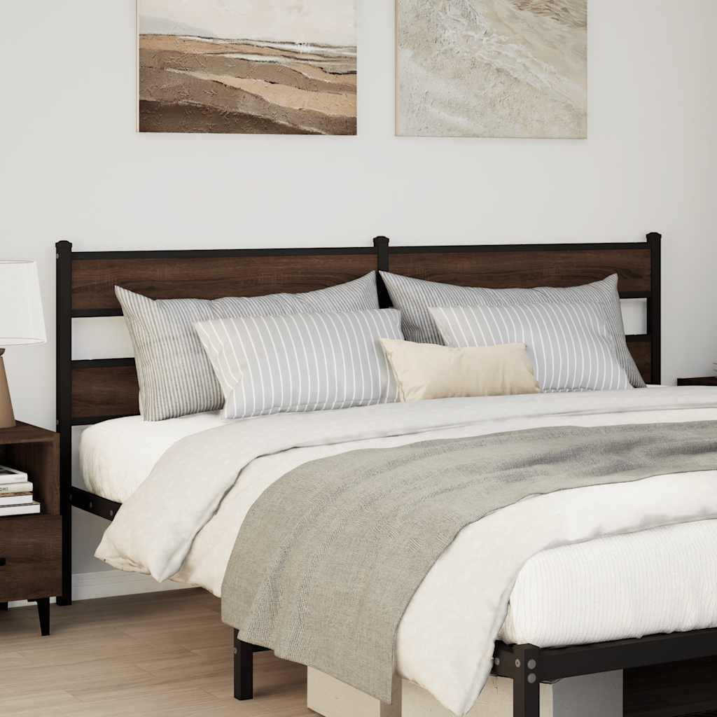Replace Headboard Brown Oak 180 cm Steel and Engineered Wood