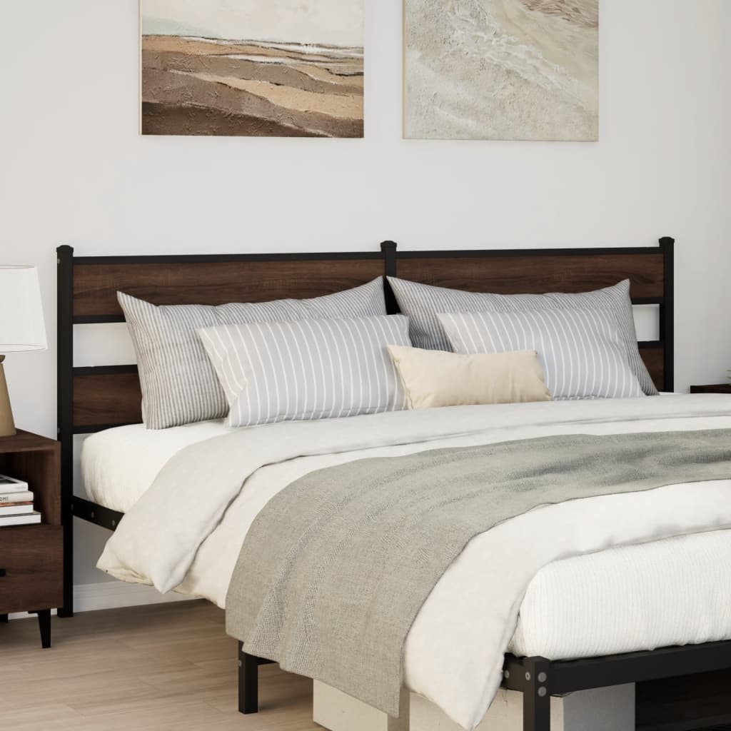 Replace Headboard Brown Oak 200 cm Steel and Engineered Wood