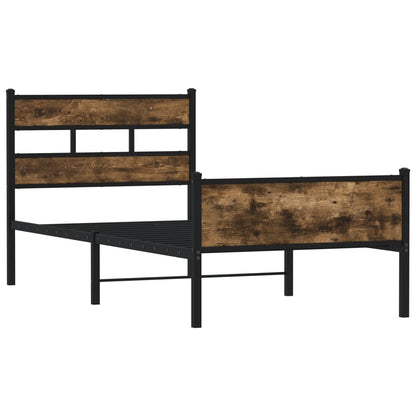 Bed Frame without Mattress Smoked Oak 90x200 cm Engineered Wood