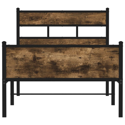 Bed Frame without Mattress Smoked Oak 90x200 cm Engineered Wood