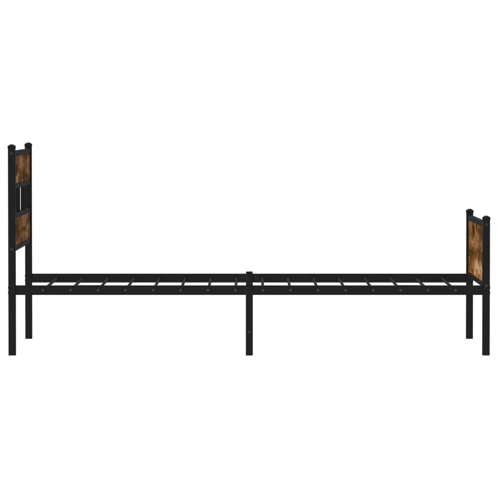 Bed Frame without Mattress Smoked Oak 90x200 cm Engineered Wood
