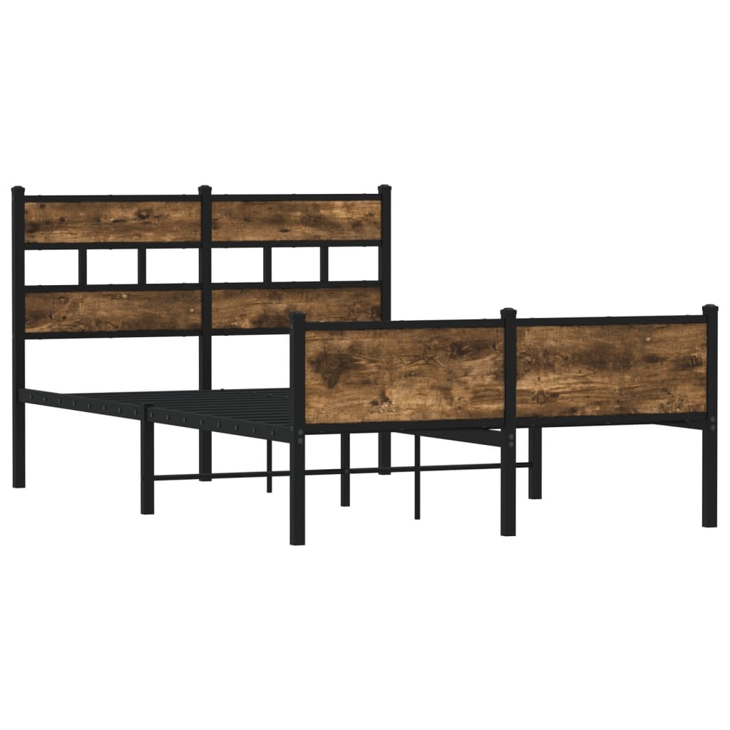 Bed Frame without Mattress Smoked Oak 120x200 cm Engineered Wood