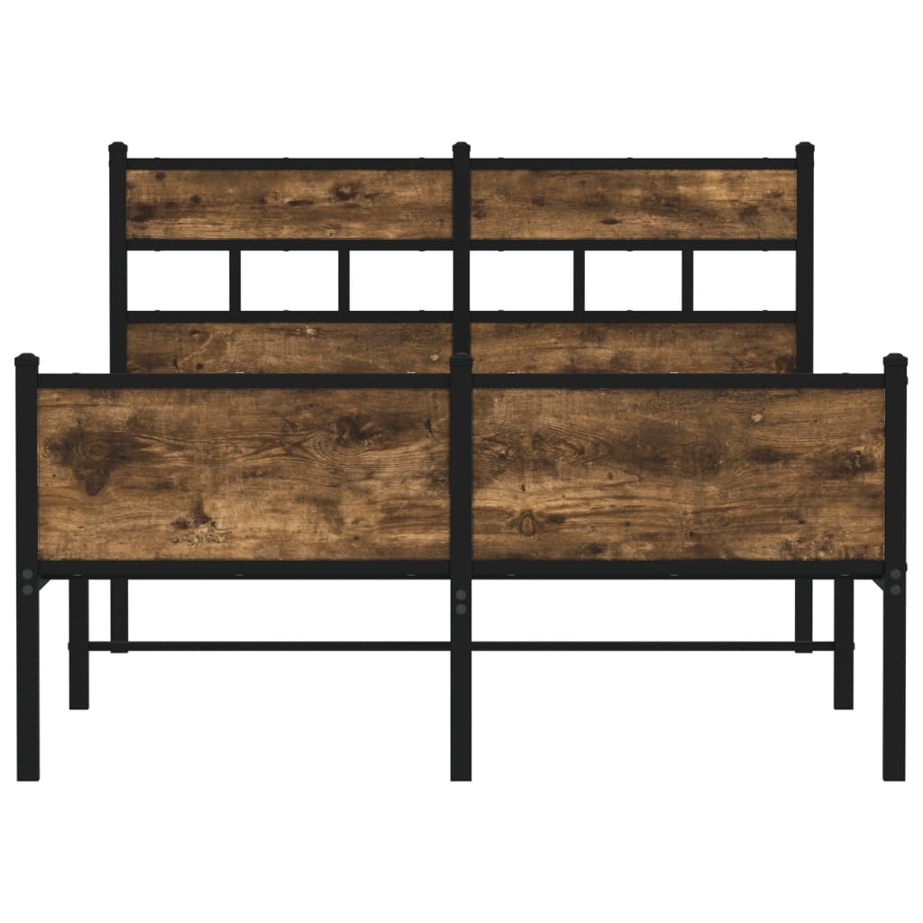 Bed Frame without Mattress Smoked Oak 120x200 cm Engineered Wood