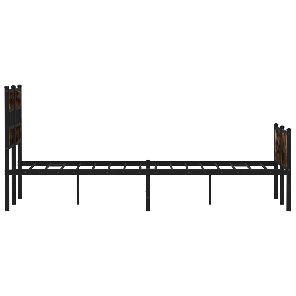 Bed Frame without Mattress Smoked Oak 120x200 cm Engineered Wood