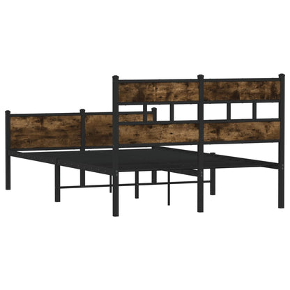 Bed Frame without Mattress Smoked Oak 120x200 cm Engineered Wood
