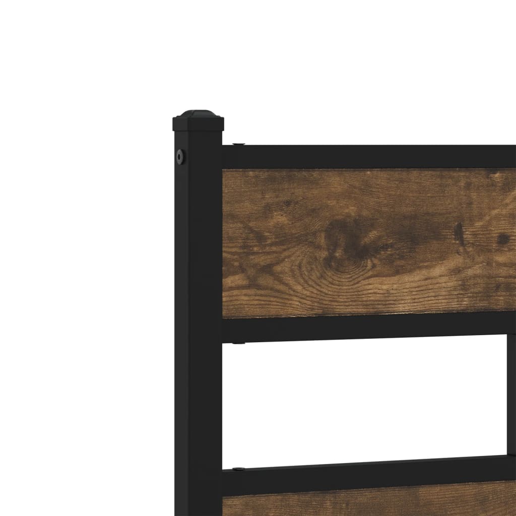 Bed Frame without Mattress Smoked Oak 120x200 cm Engineered Wood