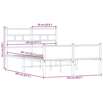 Bed Frame without Mattress Smoked Oak 120x200 cm Engineered Wood