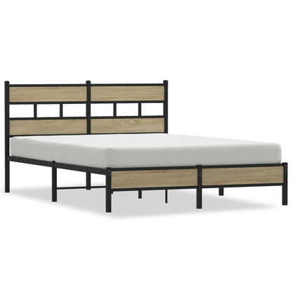 Bed Frame without Mattress Sonoma Oak 140x200 cm Engineered Wood