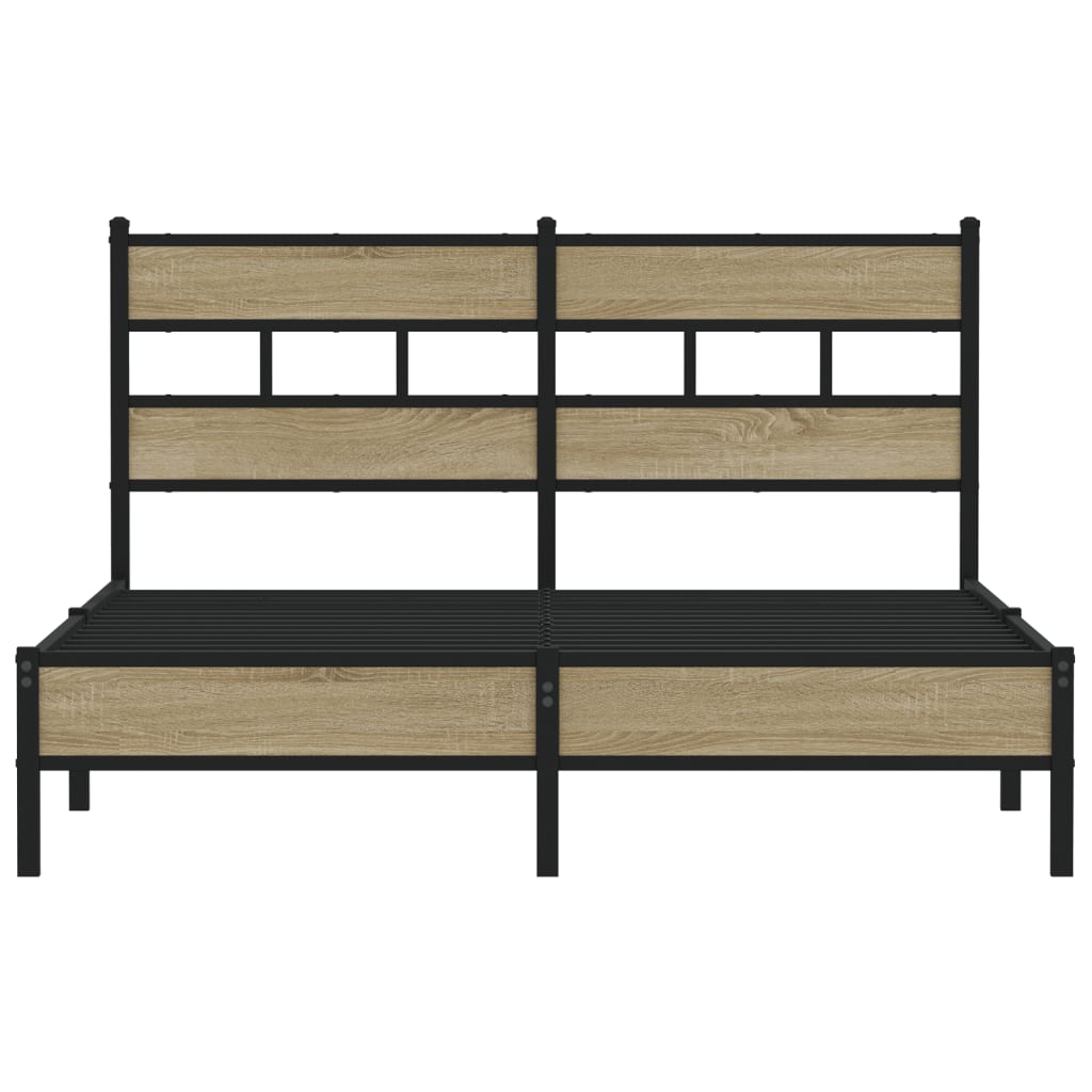 Bed Frame without Mattress Sonoma Oak 140x200 cm Engineered Wood