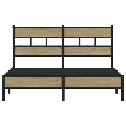 Bed Frame without Mattress Sonoma Oak 140x200 cm Engineered Wood