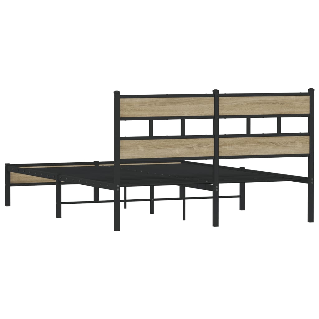 Bed Frame without Mattress Sonoma Oak 140x200 cm Engineered Wood