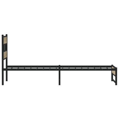 Metal Bed Frame without Mattress Sonoma Oak 80x200 cm