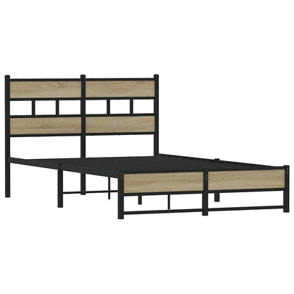 Metal Bed Frame without Mattress Sonoma Oak 120x200 cm