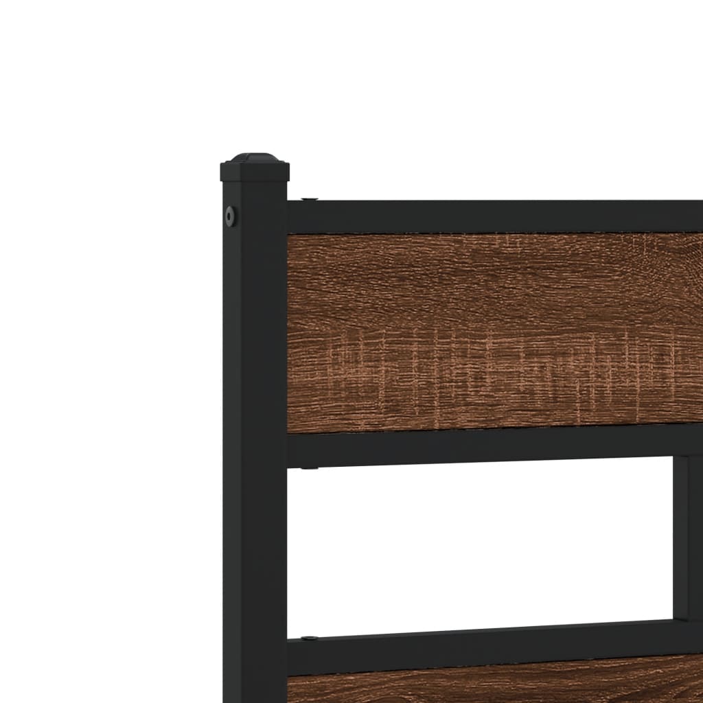 Bed Frame without Mattress Brown Oak 80x200 cm Engineered Wood