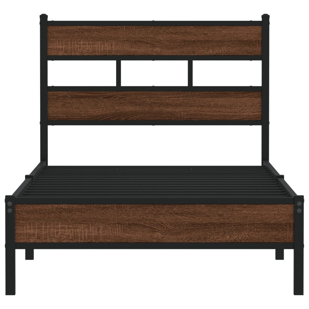 Bed Frame without Mattress Brown Oak 90x190 cm Single Engineered Wood
