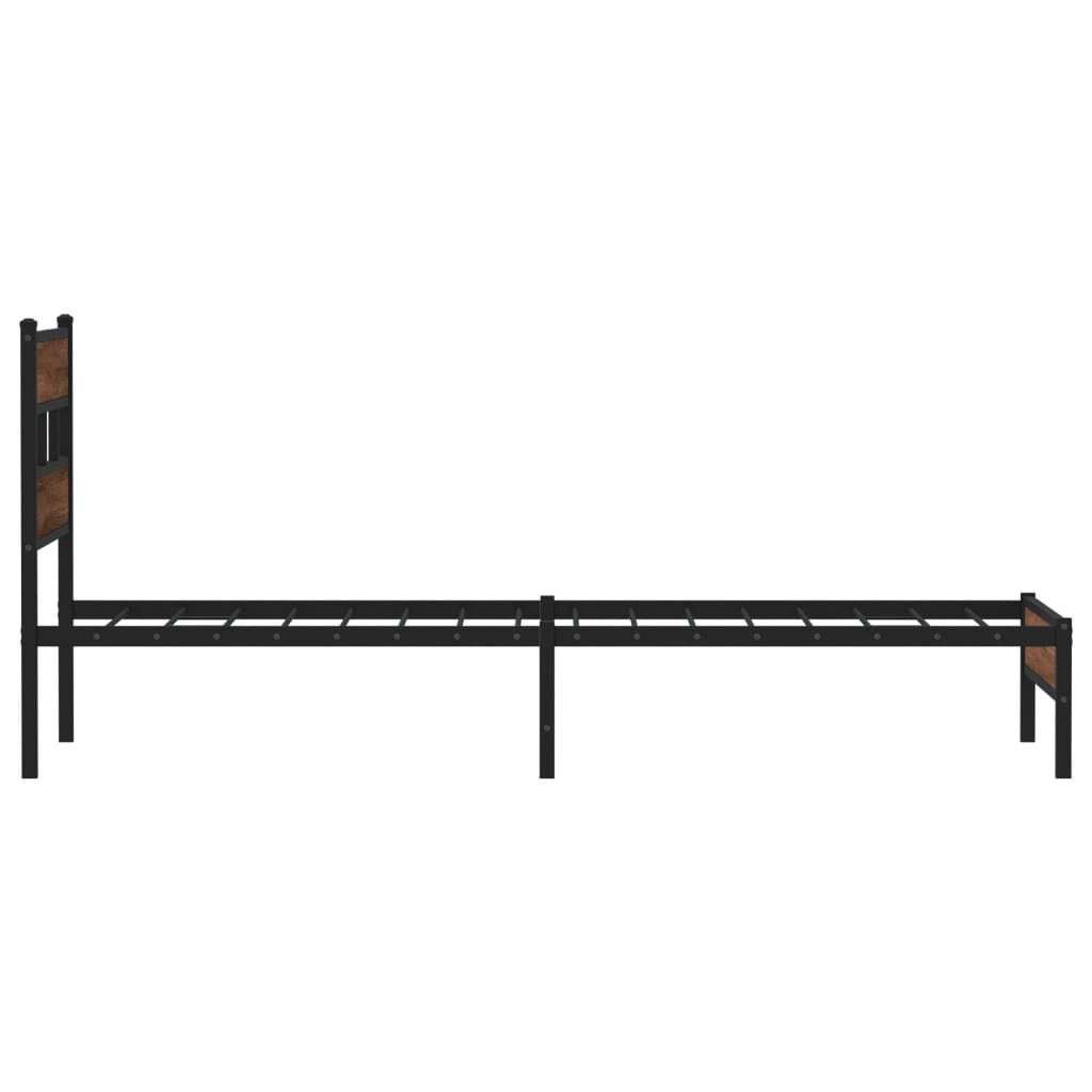 Bed Frame without Mattress Brown Oak 100x190 cm Engineered Wood