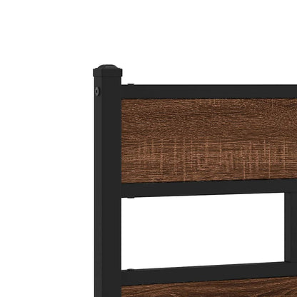 Metal Bed Frame without Mattress Brown Oak 107x203 cm