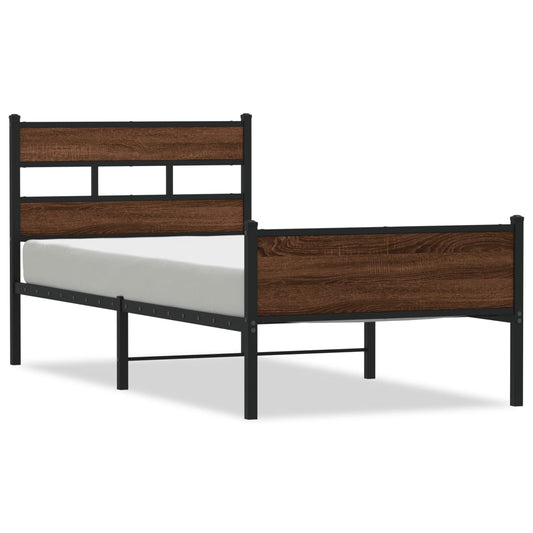Bed Frame without Mattress Brown Oak 80x200 cm Engineered Wood