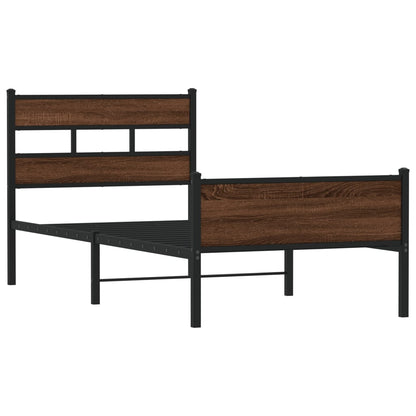Bed Frame without Mattress Brown Oak 80x200 cm Engineered Wood
