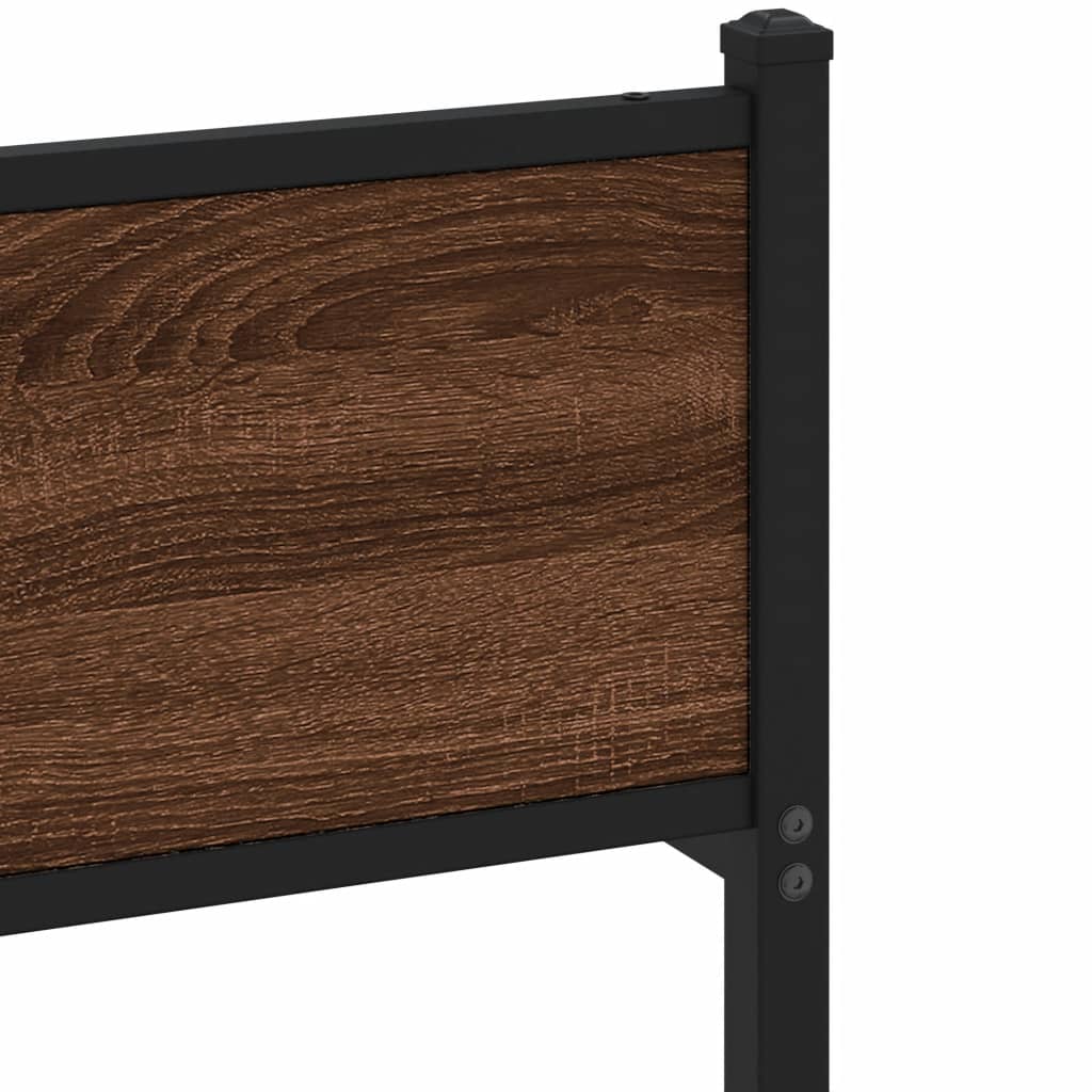 Bed Frame without Mattress Brown Oak 80x200 cm Engineered Wood