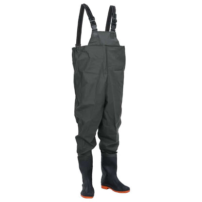 Chest Waders with Boots Dark Green Size 41