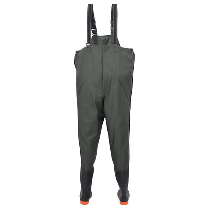 Chest Waders with Boots Dark Green Size 45