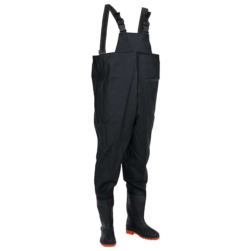 Chest Waders with Boots Black Size 41