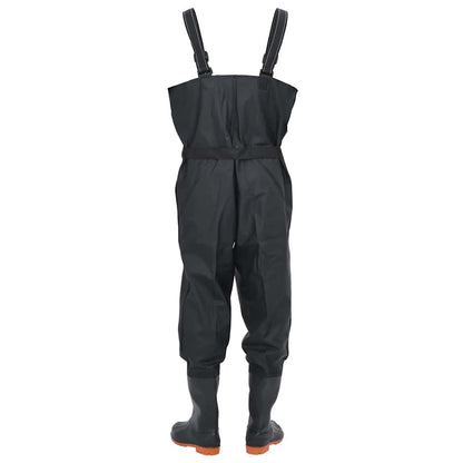 Chest Waders with Boots and Belt Black Size 46
