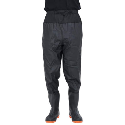 Waist Waders with Boots Black Size 41