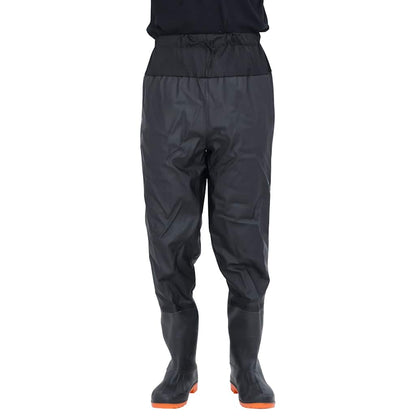 Waist Waders with Boots Black Size 41