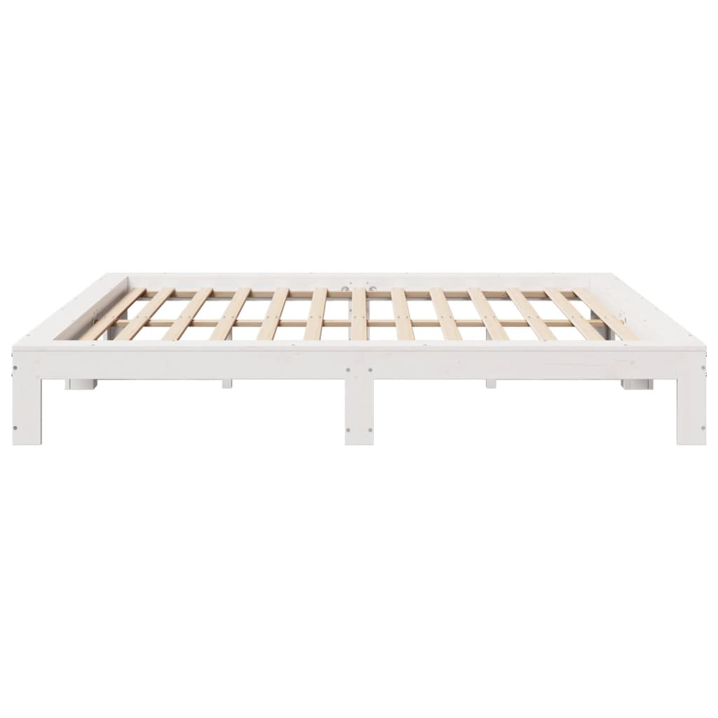 Bed Frame without Mattress White 180x200 cm Super King Solid Wood Pine