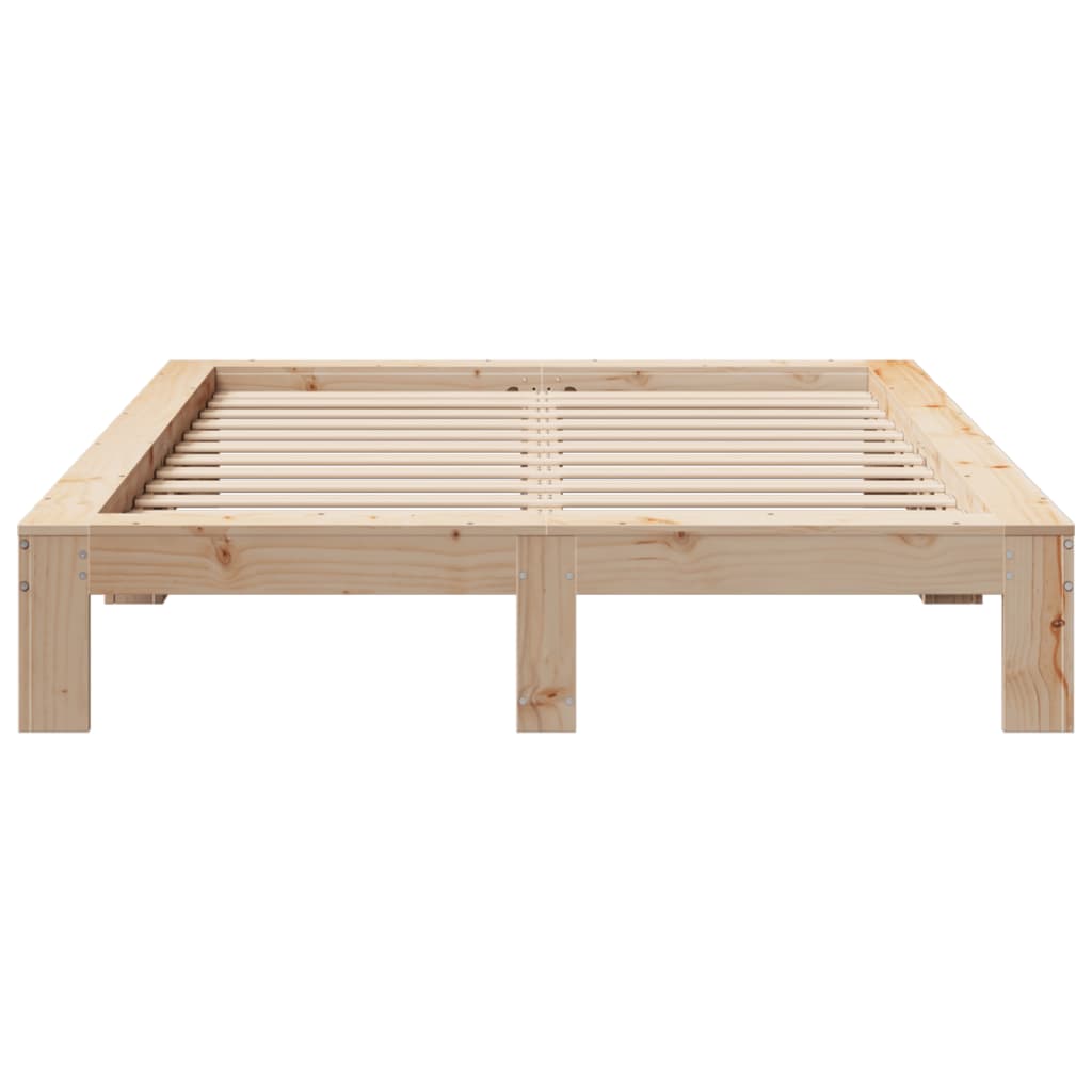 Bed Frame without Mattress 140x200 cm Solid Wood Pine