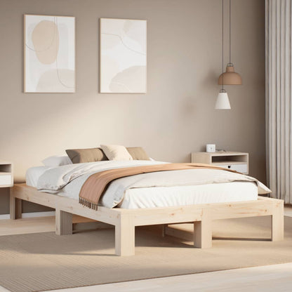 Bed Frame without Mattress 120x200 cm Solid Wood Pine