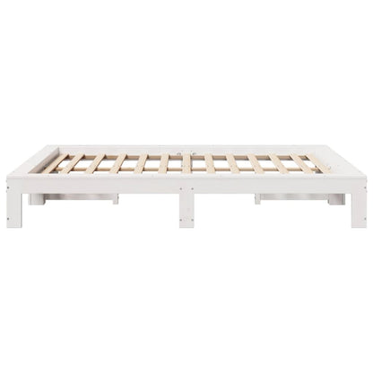 Bed Frame without Mattress White 140x190 cm Solid Wood Pine