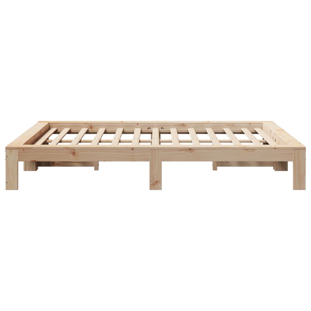 Bed Frame without Mattress 135x190 cm Double Solid Wood Pine