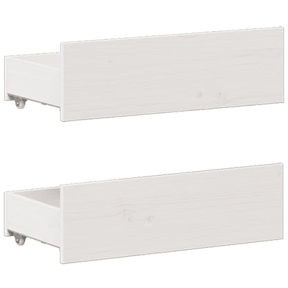 Bed Frame without Mattress with Headboard White 200x200 cm Solid Wood Pine
