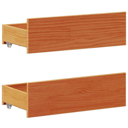 Bed Frame without Mattress with Headboard Wax Brown 150x200 cm King Size Solid Wood Pine